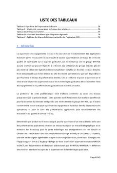 Supervision réseau et métrologie