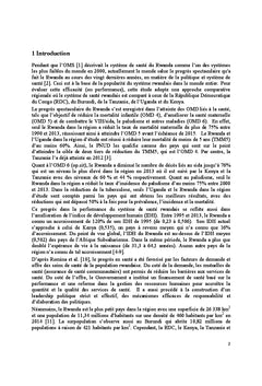 Evaluation de l'efficacite et efficience du systeme de Sante Rwandais