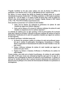 Evaluation de l'efficacite et efficience du systeme de Sante Rwandais