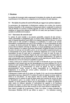Evaluation de l'efficacite et efficience du systeme de Sante Rwandais