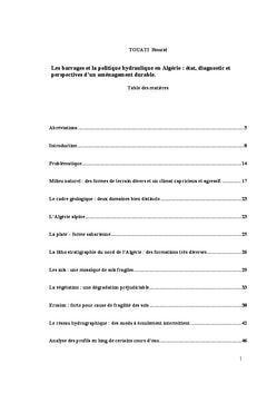 Etat des barrages et la politique hydraulique en Algérie. Quel état ?