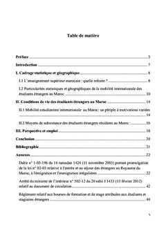 Mobilite internationale des etudiants etrangers vers le Maroc