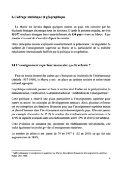 Mobilite internationale des etudiants etrangers vers le Maroc
