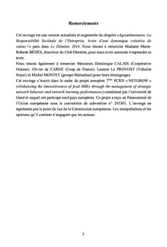 La Responsabilite Societale des entreprises Agroalimentaires