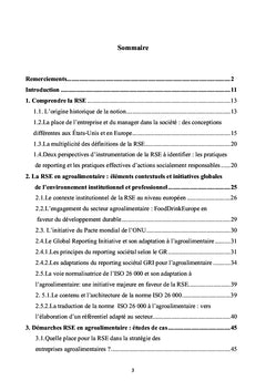 La Responsabilite Societale des entreprises Agroalimentaires