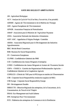 La Responsabilite Societale des entreprises Agroalimentaires
