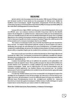 Impact de la bancarisation et du crédit bancaire sur la croissance
