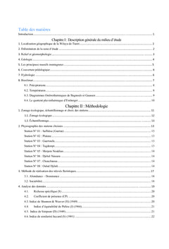 Milieux forestiers et pré-forestiers de la région de Tiaret (Algérie)
