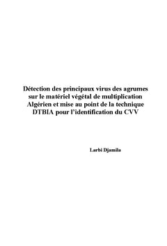 La psorose et la panachure infectieuse sur les agrumes en Algérie