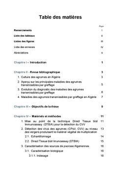 La psorose et la panachure infectieuse sur les agrumes en Algérie