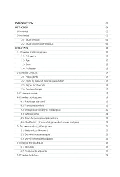 Etude anatomoclinique et evolutive des tumeurs nasosinusiennes
