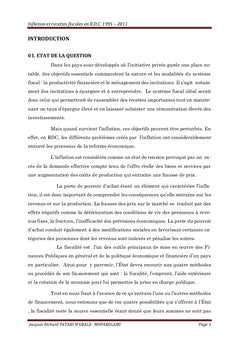 INFLATION ET RECETTES FISCALES EN REPUBLIQUE DEMOCRATIQUE DU CONGO