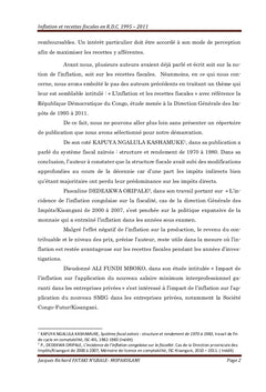 INFLATION ET RECETTES FISCALES EN REPUBLIQUE DEMOCRATIQUE DU CONGO