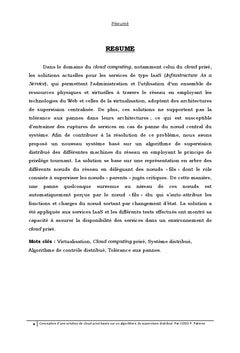 Le cloud prive base sur un algorithme de supervision distribuee
