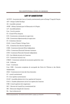 LE CONSEIL CONSTITUTIONNEL AU CAMEROUN