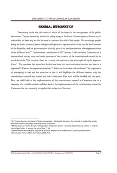 LE CONSEIL CONSTITUTIONNEL AU CAMEROUN