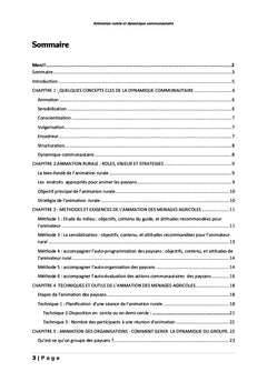 Animation et dynamique communautaire