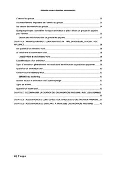 Animation et dynamique communautaire
