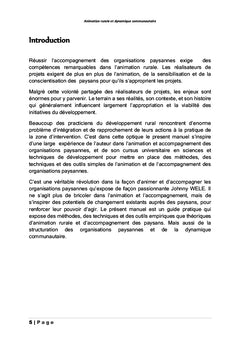 Animation et dynamique communautaire
