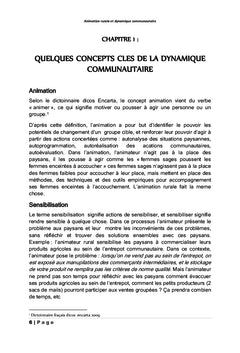 Animation et dynamique communautaire