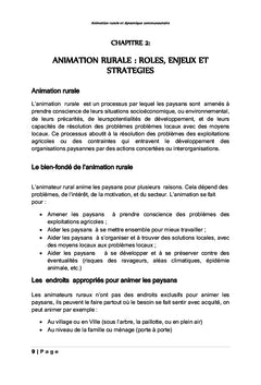 Animation et dynamique communautaire