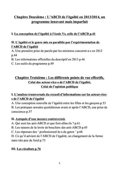 L'égalité des sexes à l'école élémentaire, exemple de l'ABCD de l'égalité