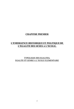 L'égalité des sexes à l'école élémentaire, exemple de l'ABCD de l'égalité