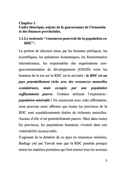 Gouvernance de l'économie et des finances provinciales: