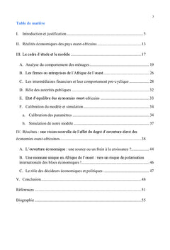 Extraversion et activite economique des pays de l'Afrique de l'ouest