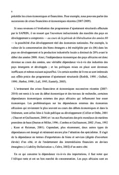 Extraversion et activite economique des pays de l'Afrique de l'ouest