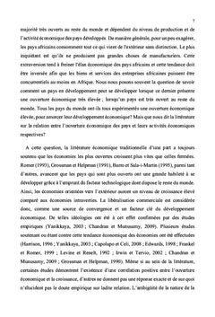 Extraversion et activite economique des pays de l'Afrique de l'ouest