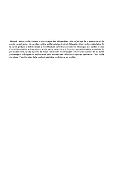 Etude du controle temporel multicontextuel du signal de parole