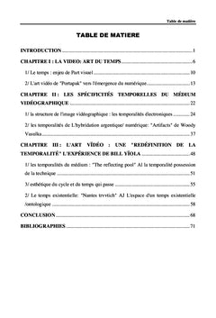 Temps et temporalite dans l'art video