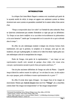 Temps et temporalite dans l'art video