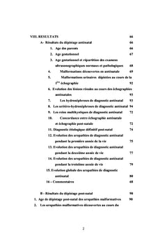 Diagnostic ante natal des uropathies malformatives