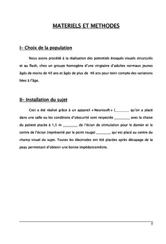 Elaboration des valeurs normales des potentiel evoques visuel