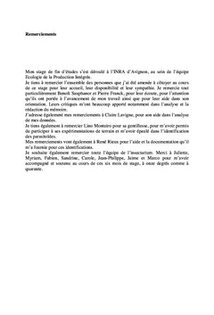 Impact des pratiques et du paysage sur la régulation du Carpocapse