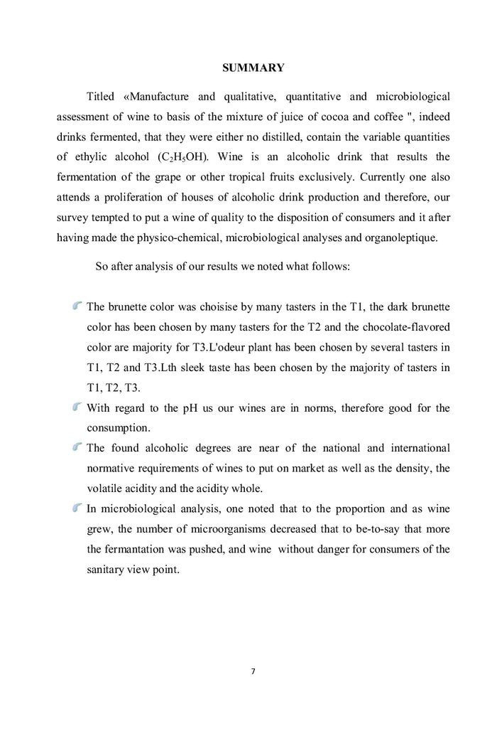 Fabrication du vin A base du jus de cafe et cacao