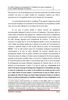 Les etudes d'impact et l'evaluation des projets energetiques