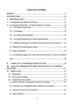 Valorisation des déchets d'aluminium au Burkina Faso