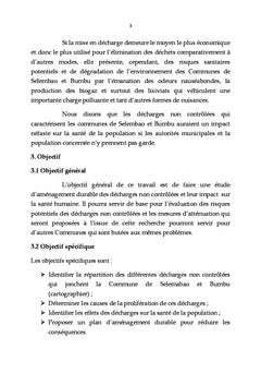 Proposition d'un plan d'amenagement durablede Selembao et Bumbu