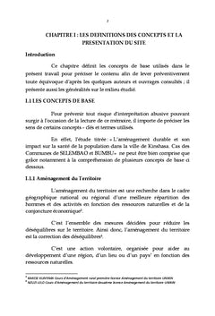 Proposition d'un plan d'amenagement durablede Selembao et Bumbu