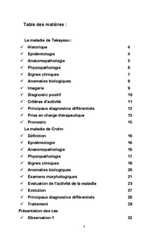 Maladie de Crohn et Takayasu: association fortuite ou filiation?
