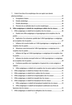 Douleur et utilisation des morphiniques chez les oiseaux