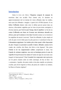 Les offrandes dans trois tombes de la nécropole de Deir el-Médina