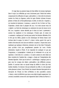 Les offrandes dans trois tombes de la nécropole de Deir el-Médina