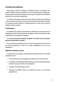 Conception et réalisation d'un site dynamique pour la gestion du lycée