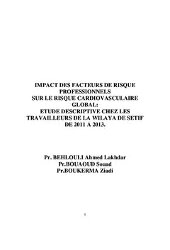 Impact des facteurs professionnels sur le risque cardiovasculaire