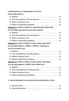 Developpement rapide des lignees de riz et maïs A caracteres desires