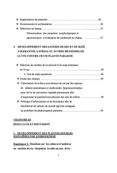 Developpement rapide des lignees de riz et maïs A caracteres desires